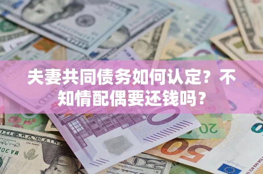北京夫妻共同债务如何认定？不知情配偶要还钱吗？
