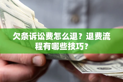 北京欠条诉讼费怎么退？退费流程有哪些技巧？